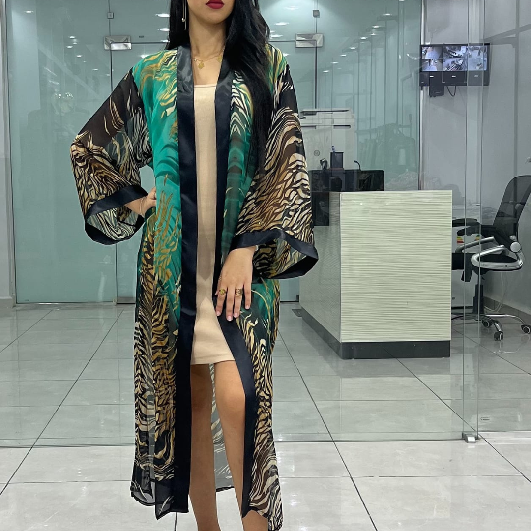 سترة كيمونو نسائية بأكمام طويلة وتصميم واسع ومريح بدون حزام 💞💞