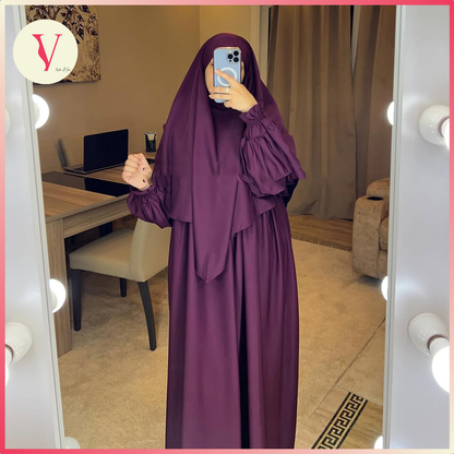 ✨ جلباب + إسدال طويل محترم و ألوان رائعة ✨