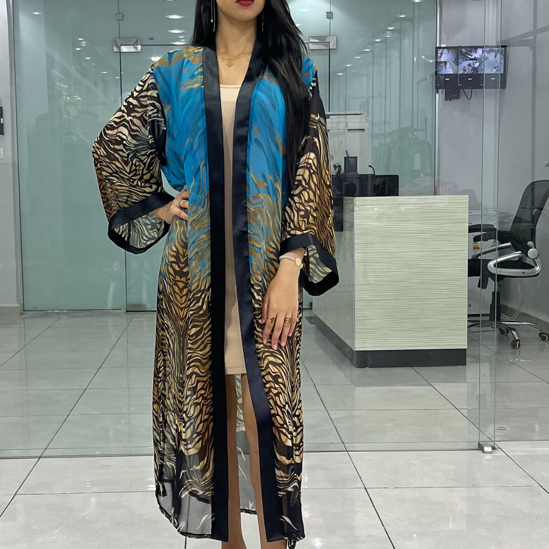 سترة كيمونو نسائية بأكمام طويلة وتصميم واسع ومريح بدون حزام 💞💞