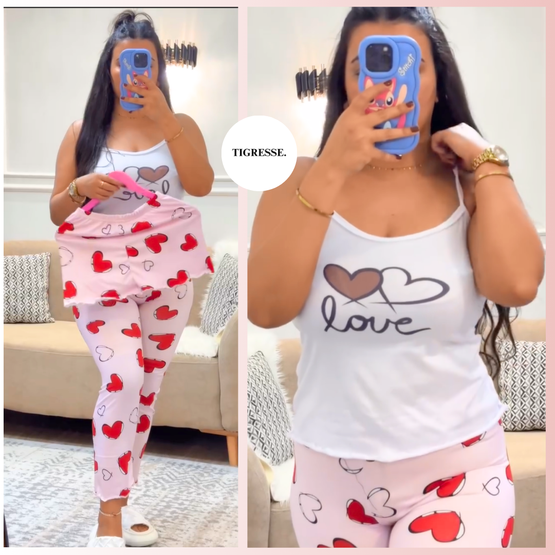 ENSEMBLE💕 3 PCS (Short, Pantalon & Besti)